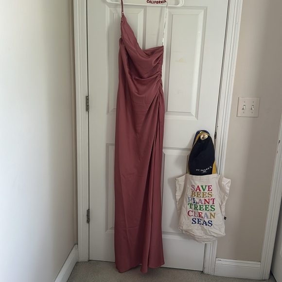 Pink Prom Dress!! Shona Joy Luxe Asymmetrical Gathered Maxi Dress - Picture 4 of 7